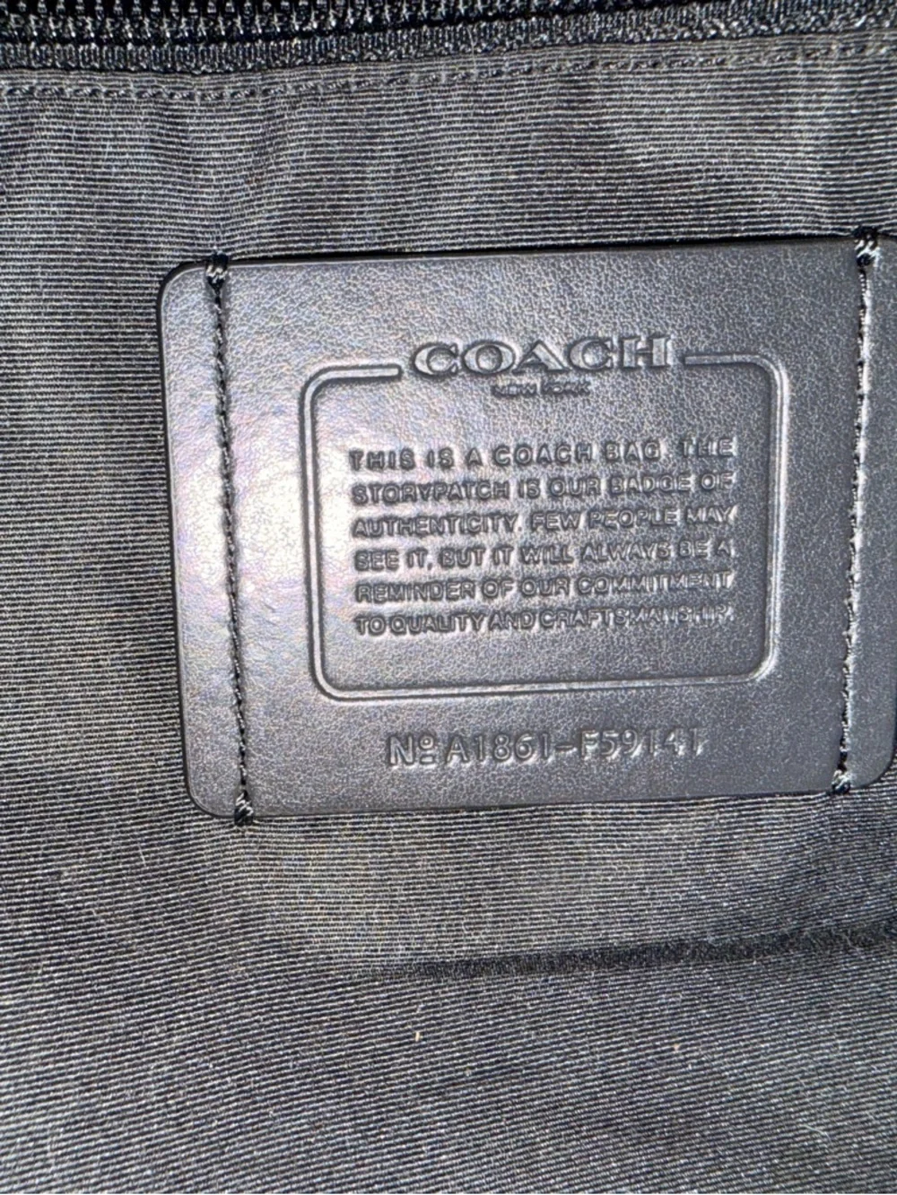 Coach Leather Briefcase Laptop Bag F59141 Black Razor Metropolitan